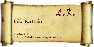 Léb Kálmán névjegykártya